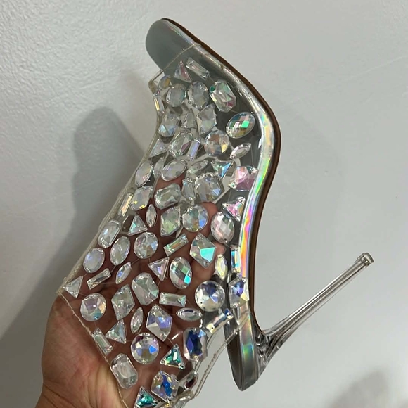 Steve Madden Silver Gem-Studded Heels - Picture 4 of 7